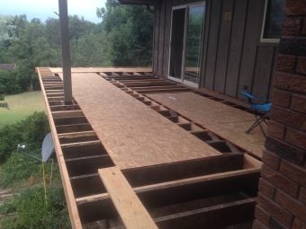 Redwood deck- construction phase